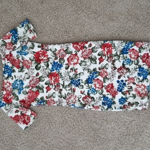 Floral Off Shoulder Midi Dress